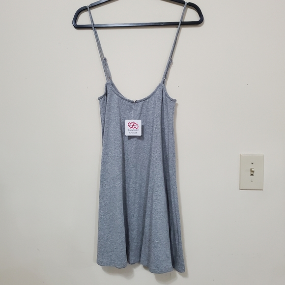 NWT Suspender Dress Mini Skirt Heather Gray Medium - Picture 2 of 5